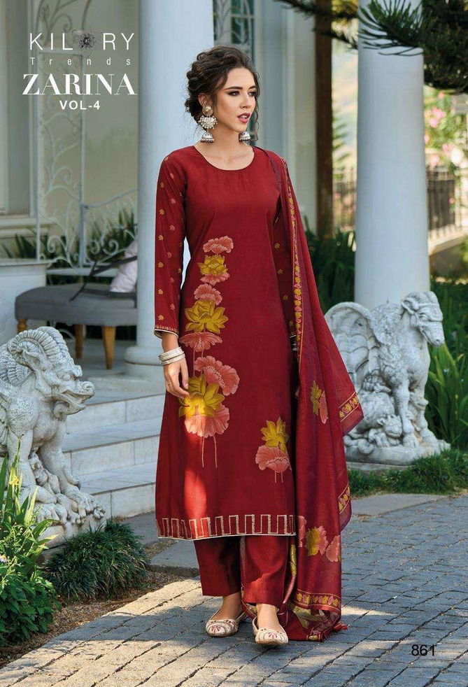 Zarina Vol 4 By Kilory Viscose Muslin Digital Printed Dress Material Wholesale Price In Surat
